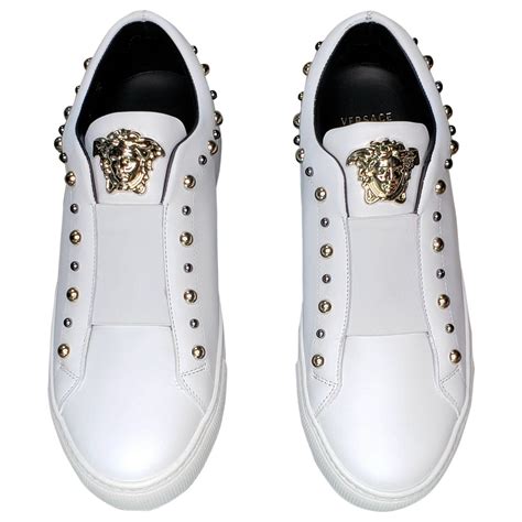 white versace shoes with medusa head|Versace Medusa shoes women.